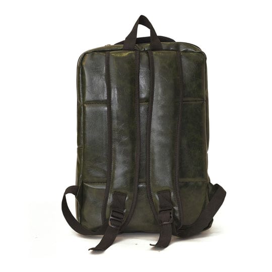 LAPTOP BAG PACK GREEN (PU LEATHER)