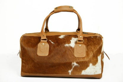 ORIGINAL COW LEATHER DUFFEL TRAVEL BAG WITH NATURAL HAIR ON (D-02)