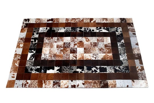 COWHIDE RUG WITH NATURAL HAIR ON SQUARE D-08