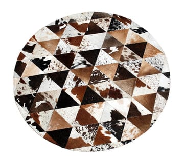 COWHIDE RUG WITH NATURAL HAIR ON ROUND D-05