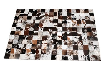 COWHIDE RUG WITH NATURAL HAIR ON SQUARE D-09