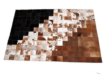 COWHIDE RUG WITH NATURAL HAIR ON SQUARE D-10